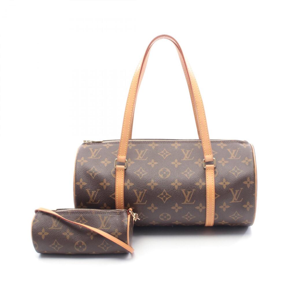 Louis Vuitton Papillon Handbag Canvas Leather Monogram Brown